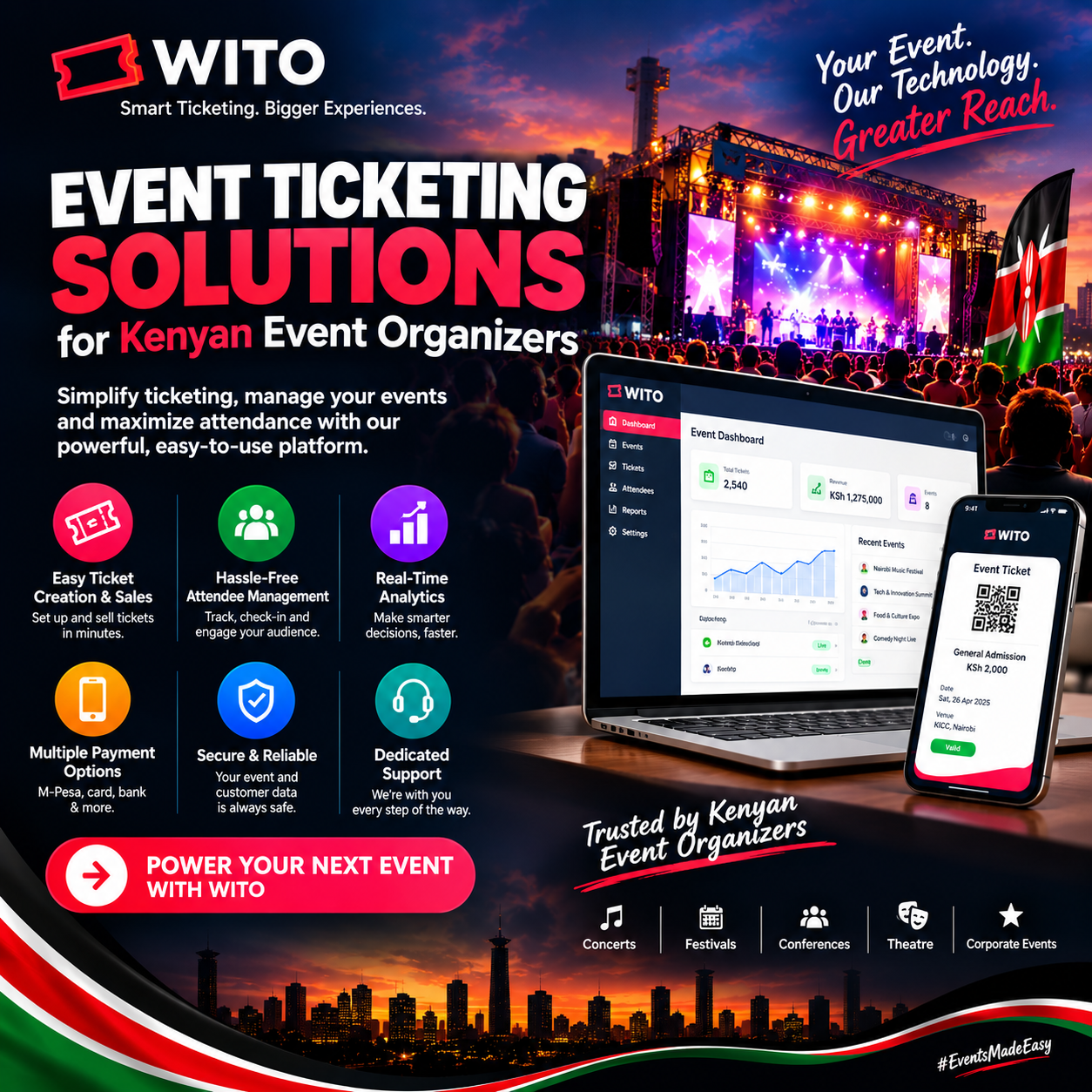 Event ticketing solutions for Kenyan event organizers